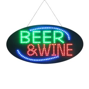 LED Beer Wine Sign, 19″x9.5″