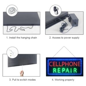 LED Cellphone Repair Sign, 24″×12″