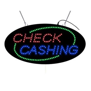 LED Check Cashing Sign, 19″×9.5″