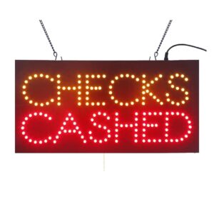 LED Check Cashing Sign, 24″×12″