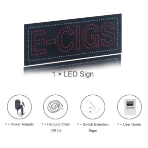 LED E-Cigs Sign, 32″×13″