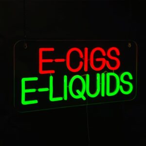 E-cigs E-liquids Business Sign, 15.6″×7.8″