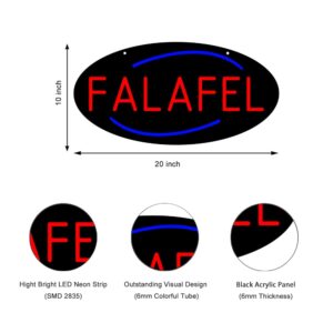 LED FALAFEL Neon Sign, 20”x10”