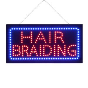 LED Hair Braiding Sign, 24″×12″