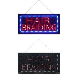 LED Hair Braiding Sign, 24″×12″