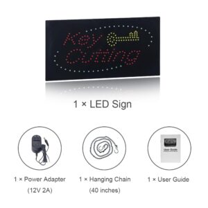 LED Key Cutting Sign, 19″×9.5″