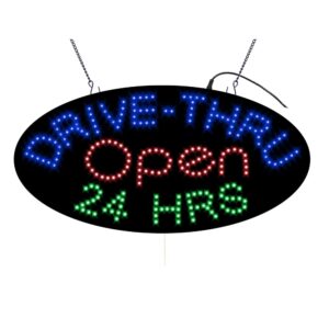 LED Drive-Thru Open Sign, 19″×9.5″