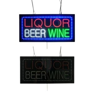 LED Liquor Beer Wine Sign, 24″×12″