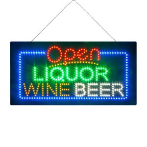 LED Liquor Beer Wine Sign, 24″×12″