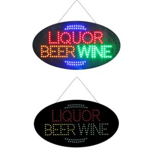 LED Liquor Beer Wine Sign, 27″×15″