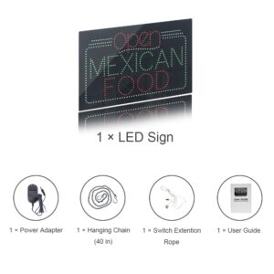 LED Mexican Food Sign, 24″×16″