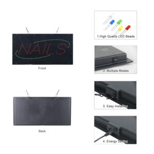 LED Nails Sign, 19″×9.5″