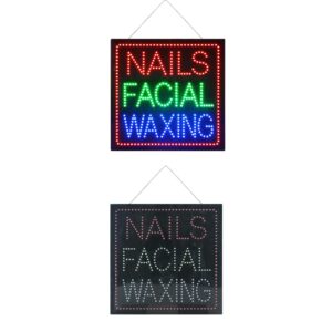 LED Nails Facial Waxing Sign, 24″×24″