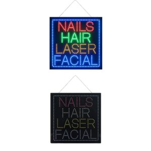 LED Nails Hair Laser Facial Sign, 24″×24″