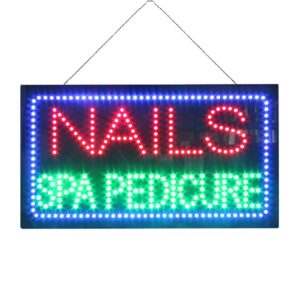 LED Nails SPA Pedicure Sign, 19″×9.5″