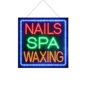 LED Nails SPA Waxing Sign, 24″×24″