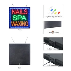 LED Nails SPA Waxing Sign, 24″×24″