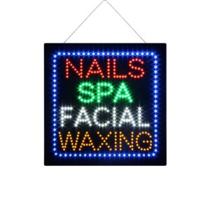 LED Nails SPA Facial Waxing Sign, 24″×24″