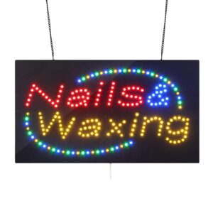 LED Nails Waxing Spa Pedicure Sign, 27″x15″