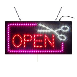 LED Open Sign for Barber Shop, 24″×12″