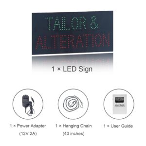 Tailor and Alterations LED Animated Sign, 19″×9.5″