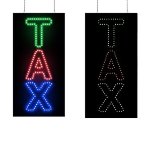 Tax LED Sign for Business, 9.5″×19″