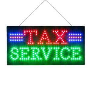 LED Tax Service Sign, 24″×12″