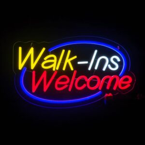 LED Walk-Ins Welcome Neon Sign, 20”x11.4”