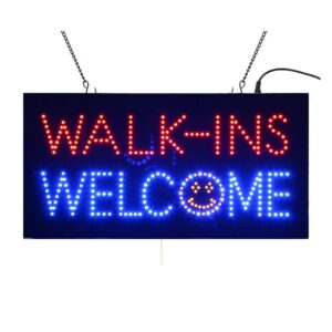 LED Walk-Ins Welcome Neon Sign, 24″×12″