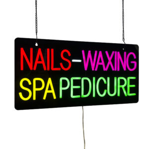 LED Nails Waxing Spa Pedicure Neon Sign, 20″×10″