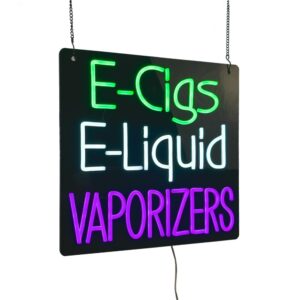 E-Cigs E-Liquid Vaporizers LED Sign, 16″×16″