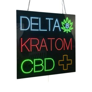 LED Delta 8 Kratom CBD Sign, 36″x 24″