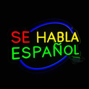 LED Se Habla Español Neon Sign, 20″x14″