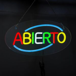 Abierto LED Neon Sign, 16″×8″