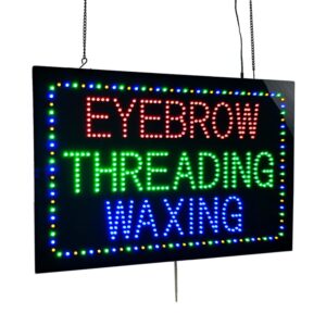 LED Eyebrow Threading Waxing Sign, 24″×16″