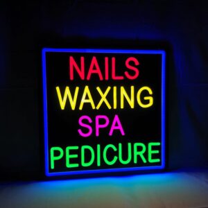 Nails Waxing SPA Pedicure LED Neon Sign, 16″×16″