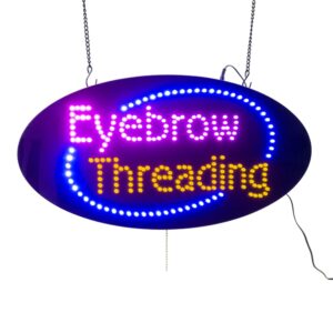 Eyebrow Threading LED Sign, 19″×9.5″