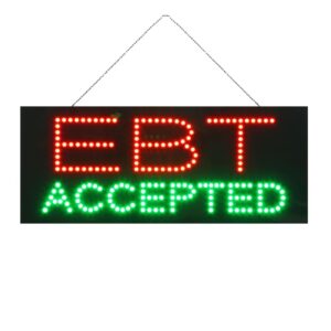 LED EBT Accepted Sign,  27″×11″