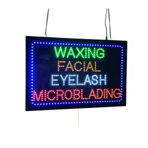 LED Waxing Facial Eyelash MicroBlading Sign, 24″×16″