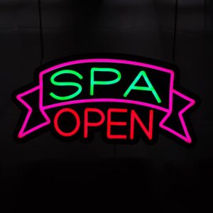 LED SPA Open Neon Sign, 19″x 9.5″