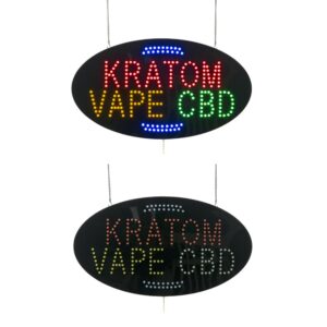 Kratom Vape CBD LED Animated Sign, 27″×15″