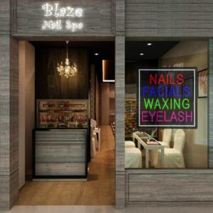 Nails Facial Waxing Eyelash LED Neon Sign, 20″×20″