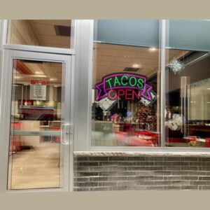 LED Tacos Open Neon Sign, 19”x9.5”