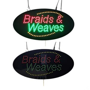 LED Braids Weaves Sign, 19″×9.5″