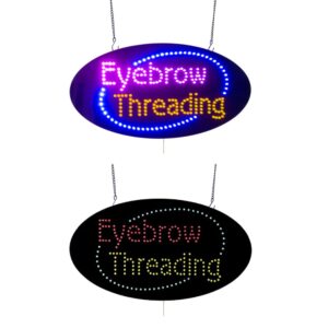 Eyebrow Threading LED Sign, 19″×9.5″