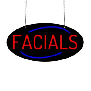 LED Facials Neon Sign, 20″×10″