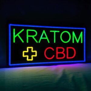 LED Kratom CBD Neon Sign, 24″x12″