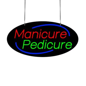 LED Manicure Pedicure Neon Sign, 24″×12″