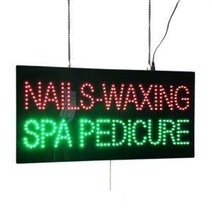 LED Nails Waxing SPA Pedicure Sign, 24″×12″