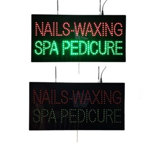 LED Nails Waxing SPA Pedicure Sign, 24″×12″